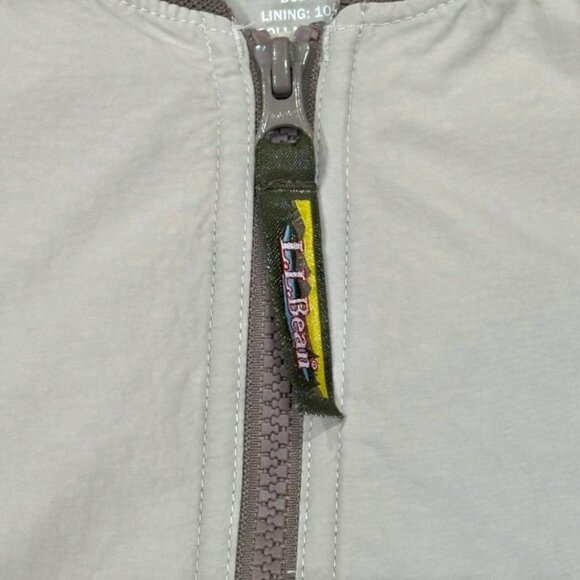 LL Bean Womens 3 Season Bomber Jacket LARGE Tan Khaki Fleece Lined Recycled ECO - Picture 4 of 10